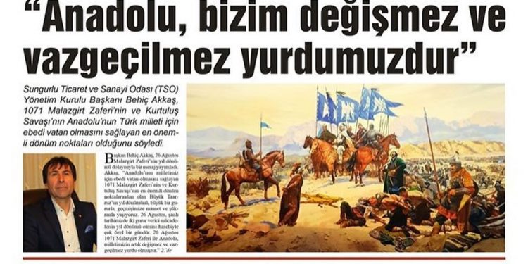 ANADOLU, BİZİM DEĞİŞMEZ VE VAZGEÇİLMEZ YURDUMUZDUR