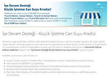 HALKBANK İşe Devam Desteği-Küçük İşletme Can Suyu Kredisi
