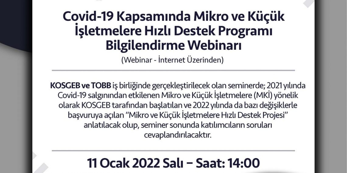 Covid-19 Kapsamında Mikro ve Küçük İşletmelere Hızlı Destek Programı Bilgilendirme Webinarı